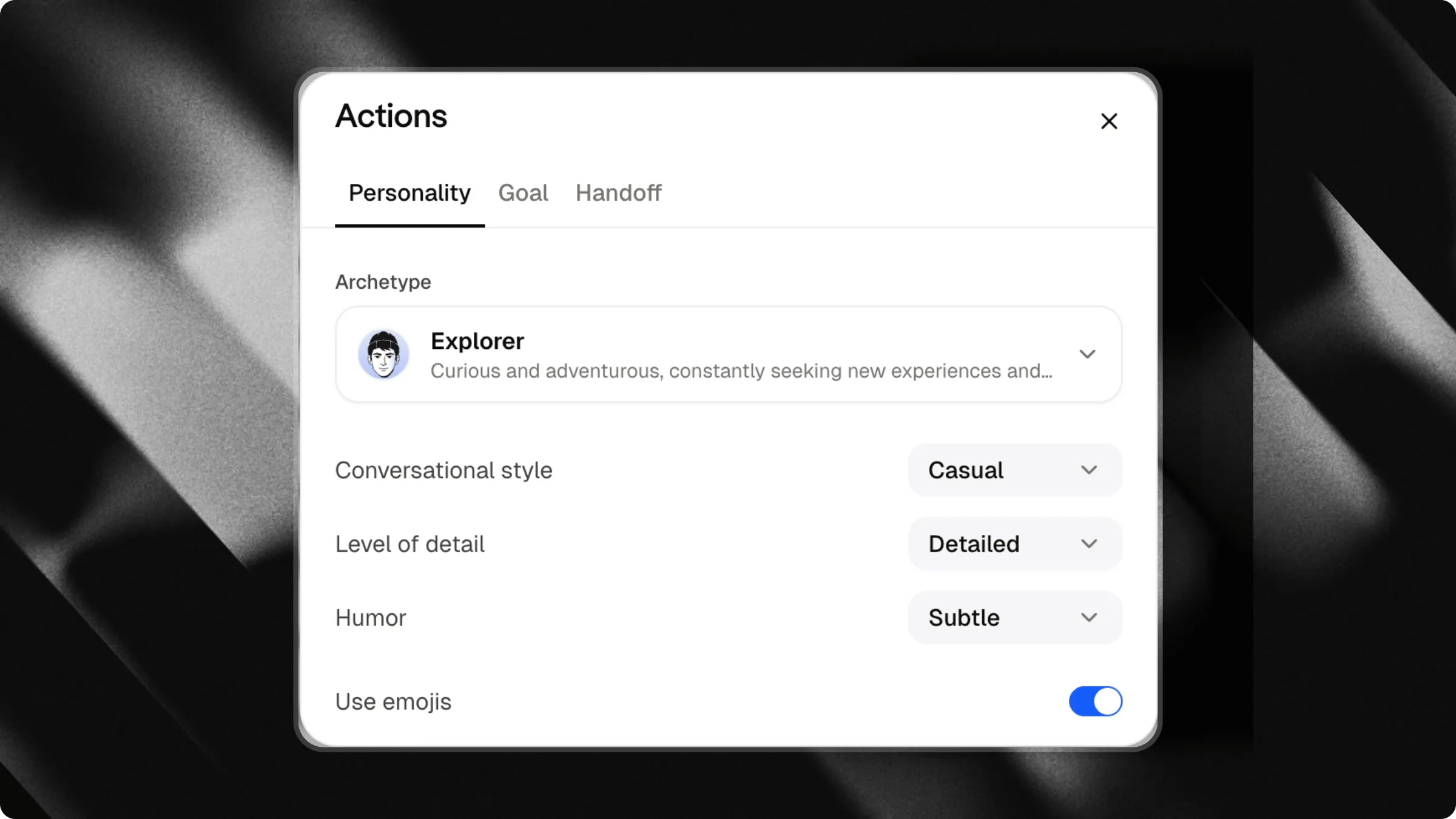 Personality tab