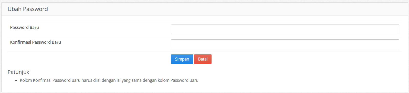 Audite Form Ubah Pas