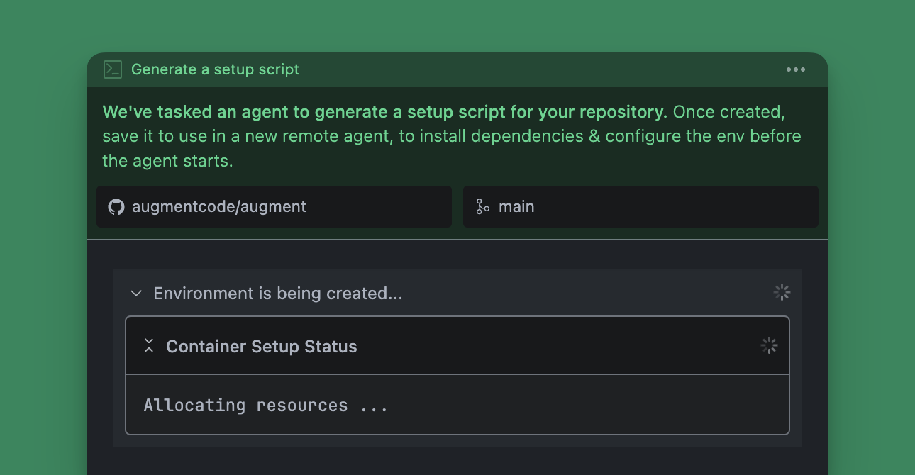 Generate an environment script