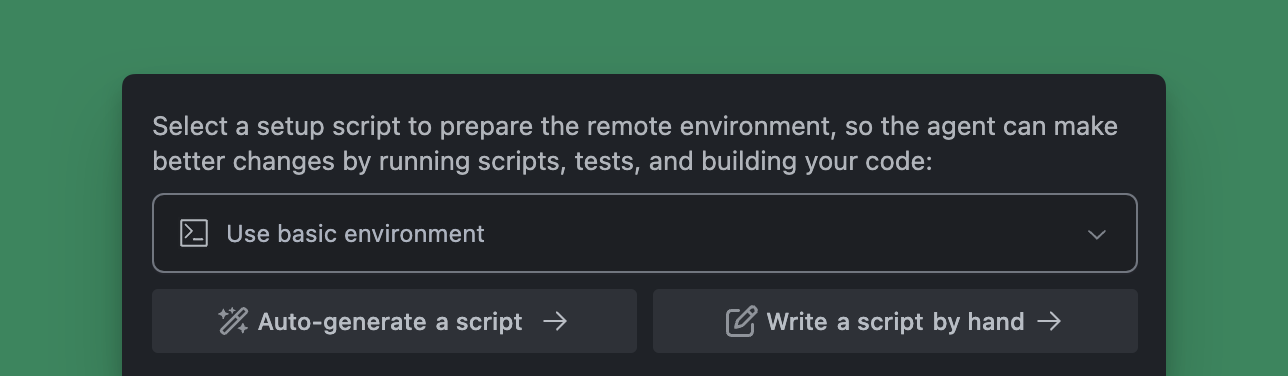 Select an environment