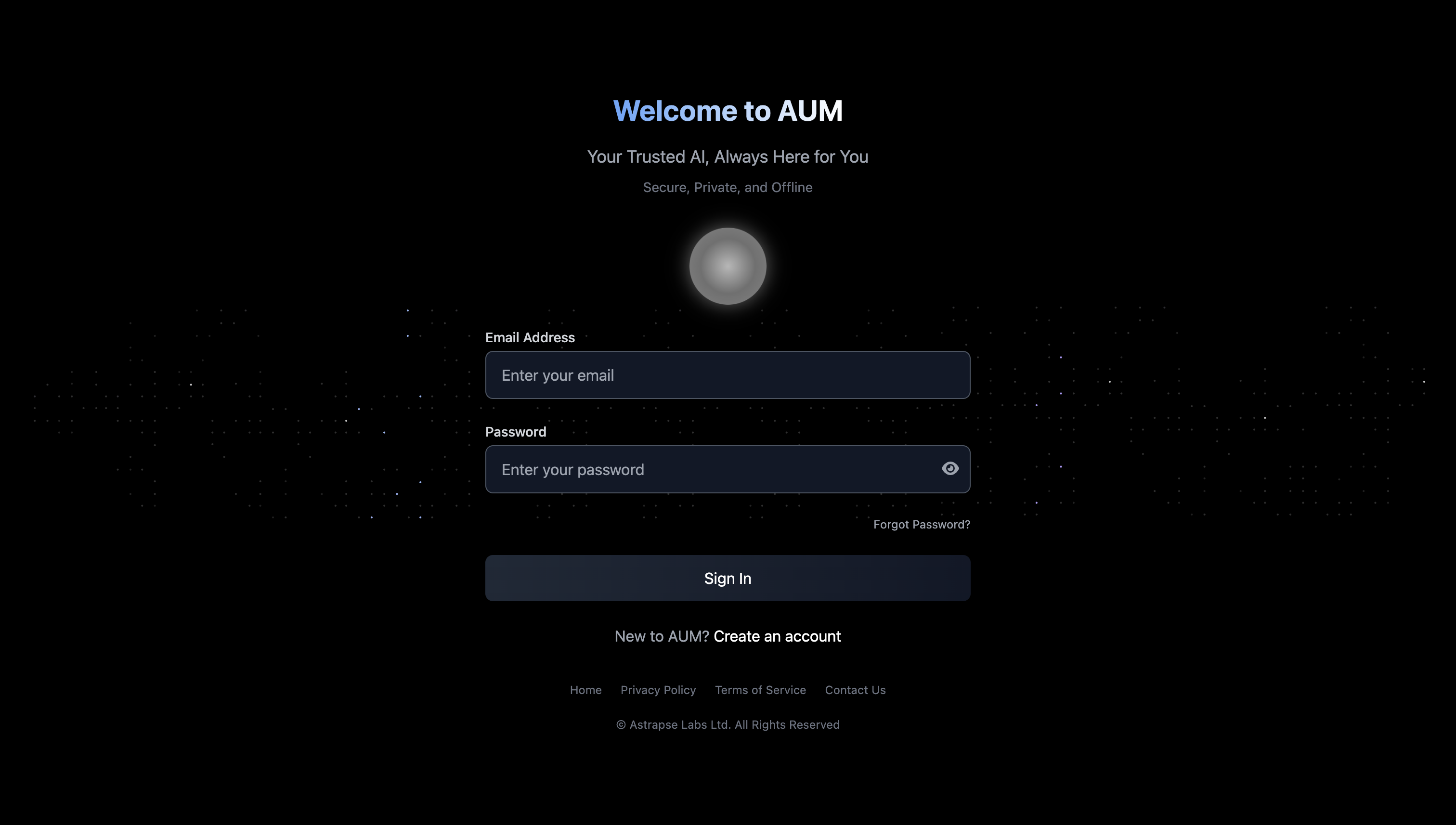 AUM Registration Page