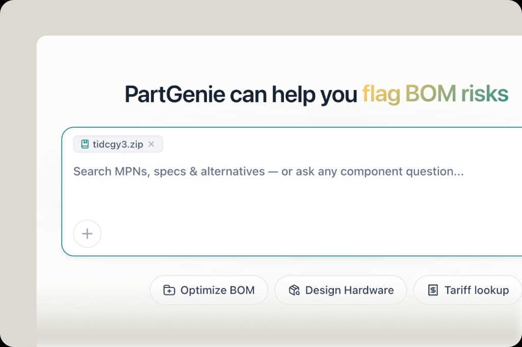 Homepage with a Knowledge file attached to the chat input, ready to ask component questions with full file context