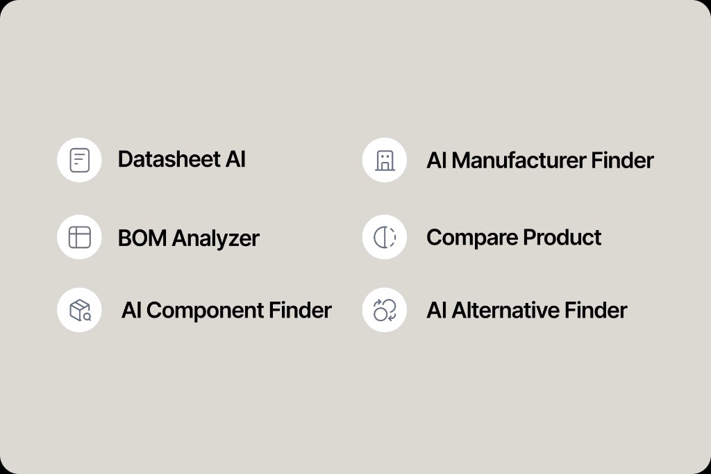 Homepage Tools entry points for six PartGenie workflows in one chat