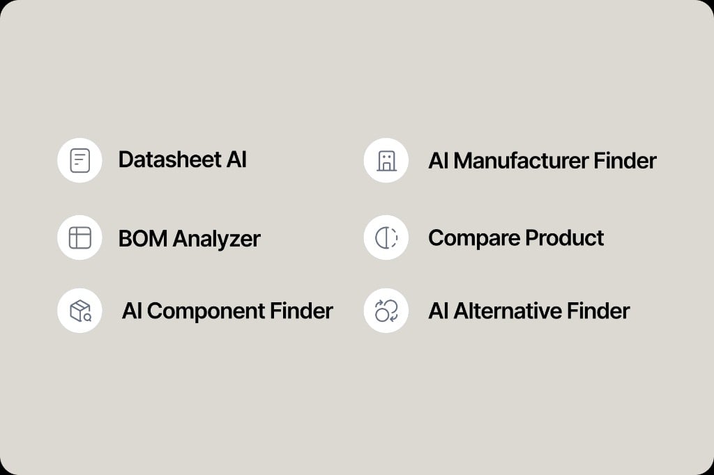 Homepage Tools entry points for six PartGenie workflows in one chat