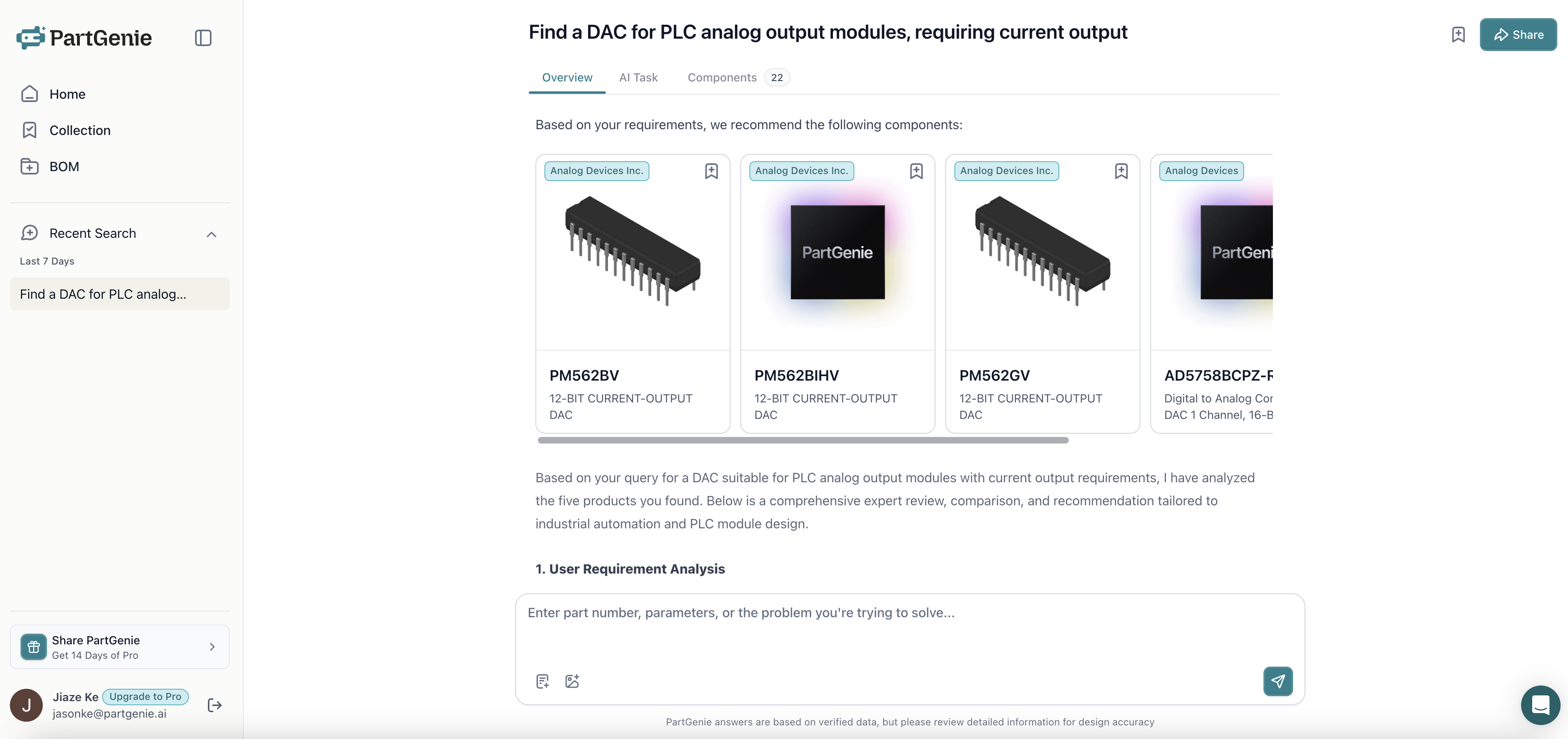 PartGenie Beta Version Overview