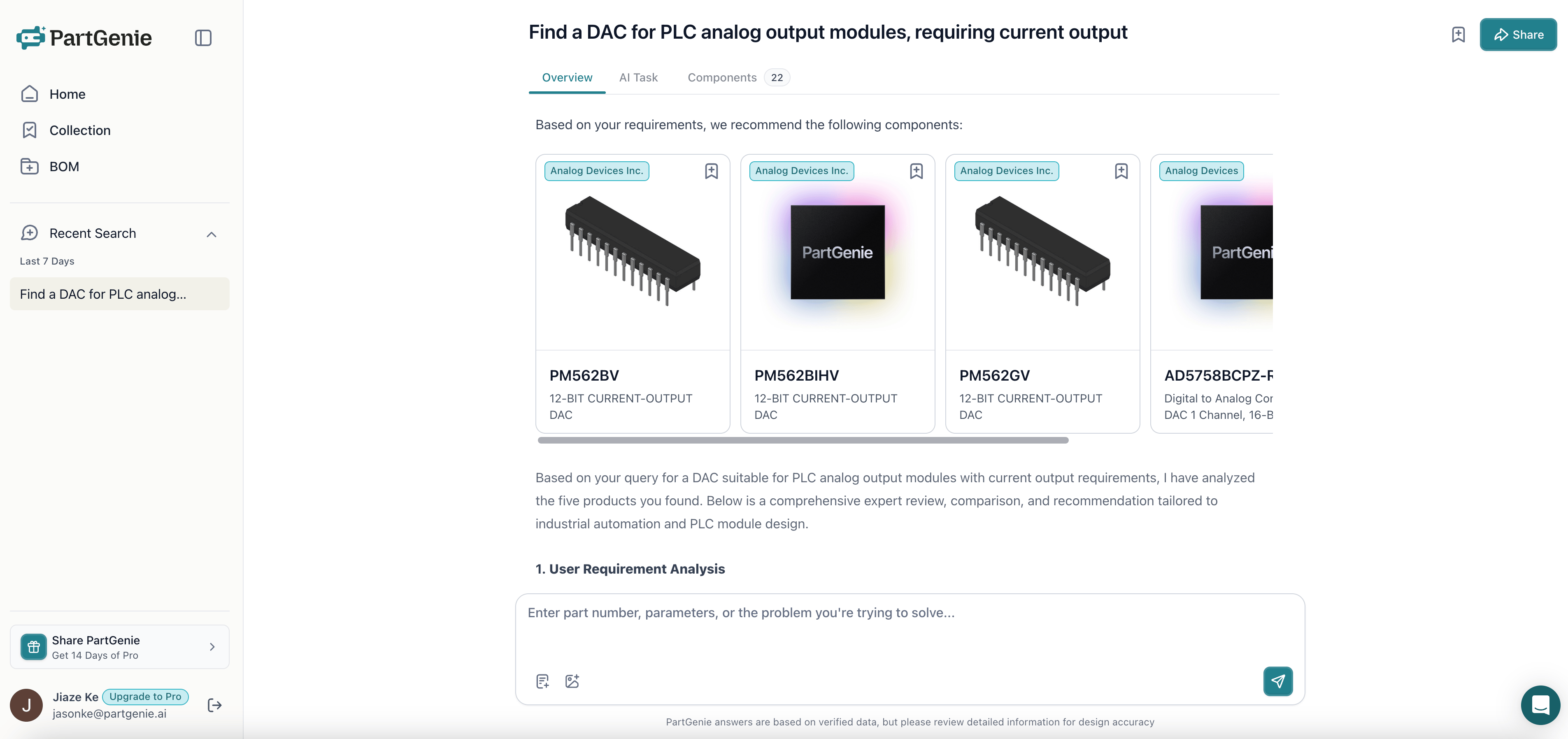 PartGenie Beta Version Overview