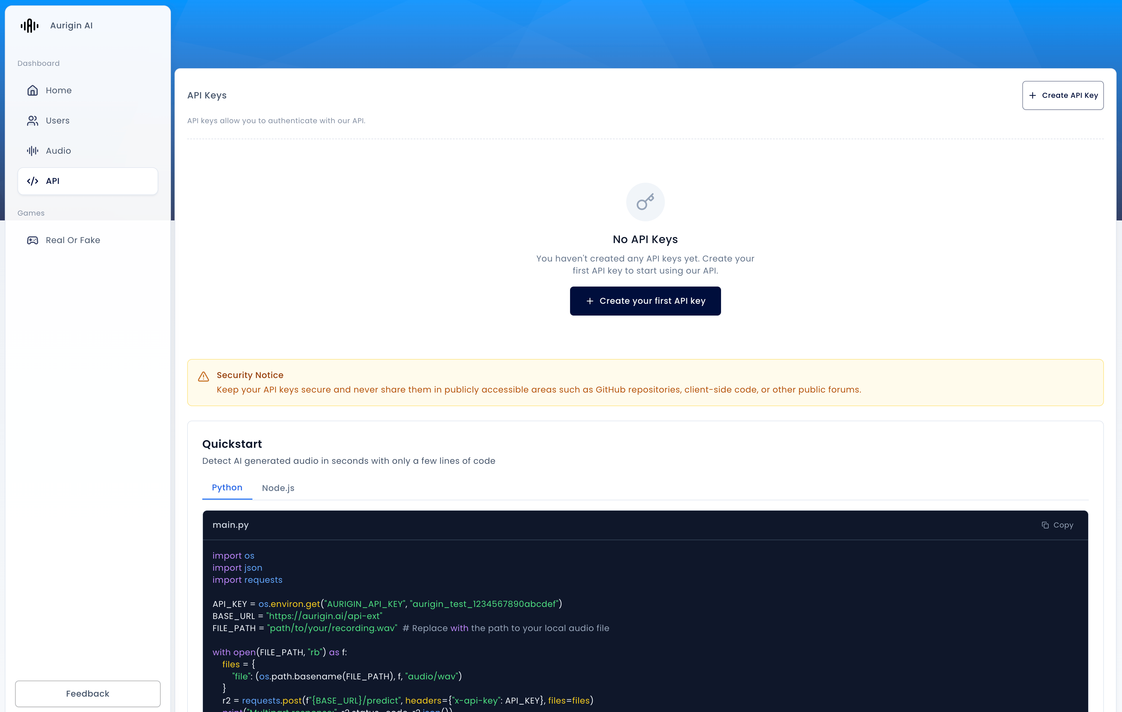 API key
