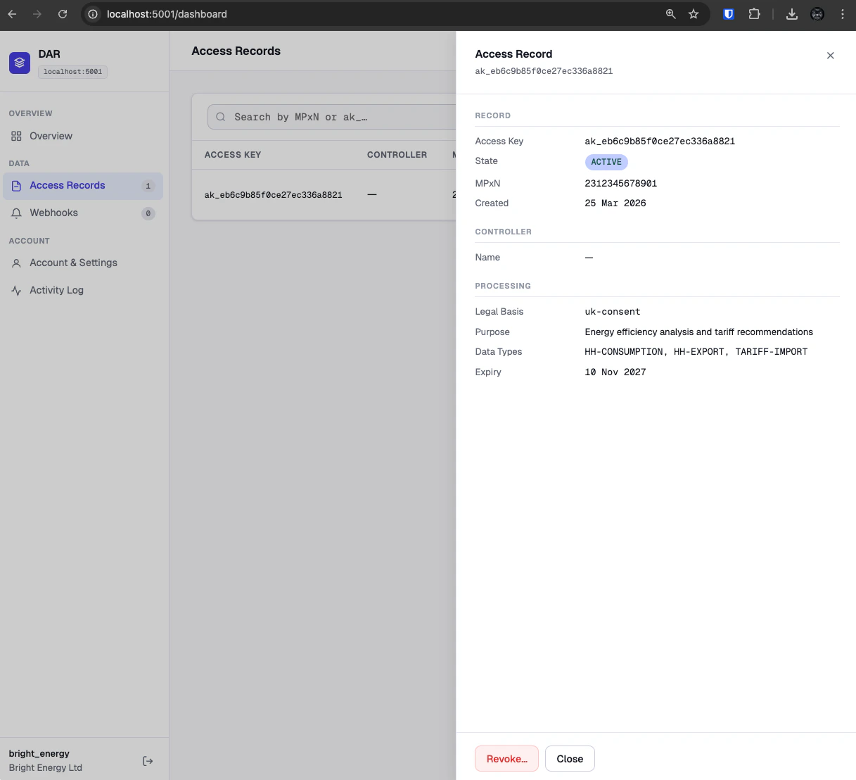 Data User Dashboard