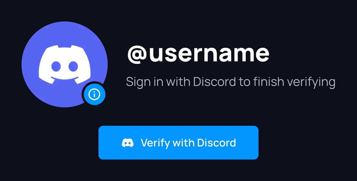 The verification page asking you to continue with Discord