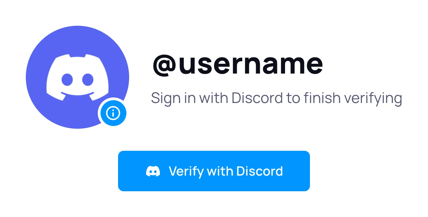 The verification page asking you to continue with Discord