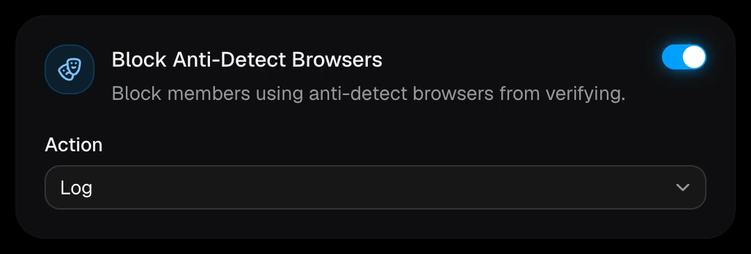 The Block Anti-Detect Browsers card