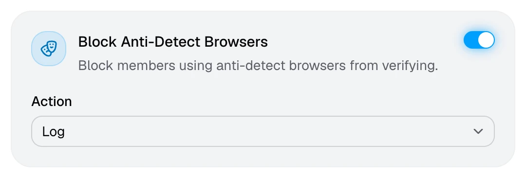 The Block Anti-Detect Browsers card
