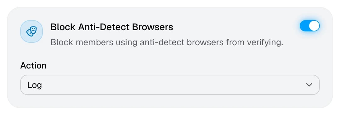 The Block Anti-Detect Browsers card
