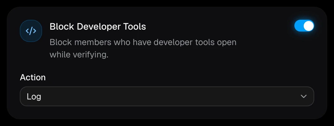 The Block Developer Tools card