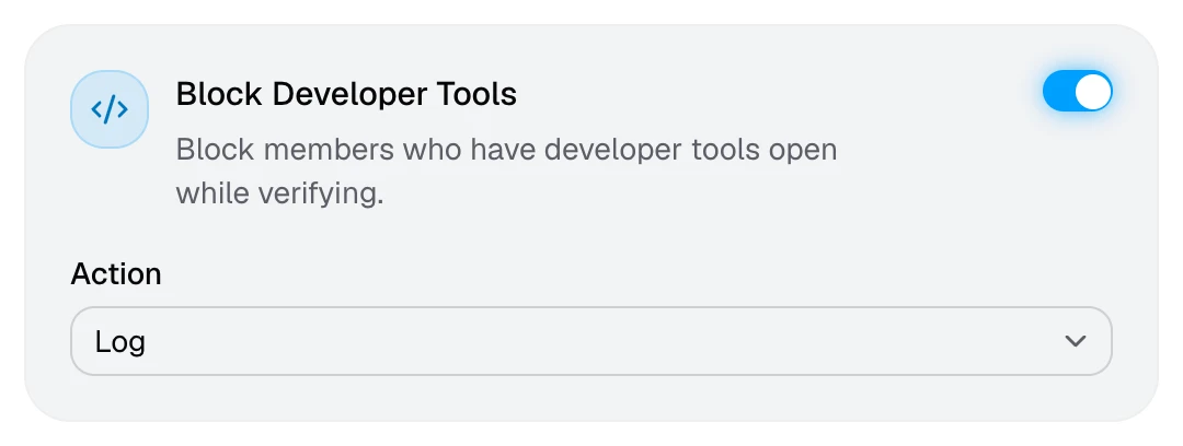The Block Developer Tools card