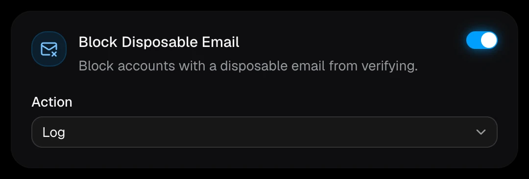 The Block Disposable Email card
