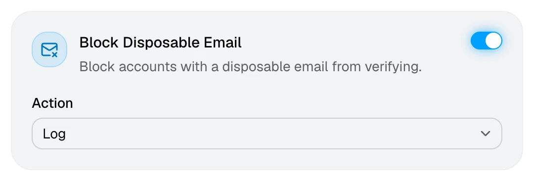 The Block Disposable Email card