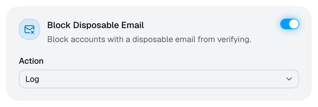 The Block Disposable Email card