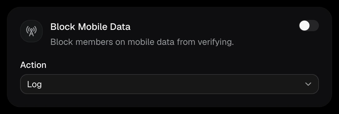 The Block Mobile Data card