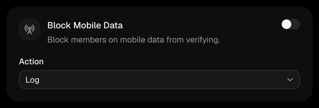 The Block Mobile Data card