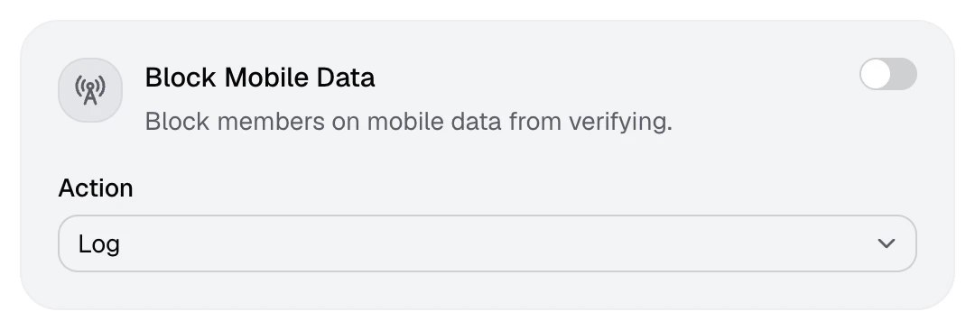 The Block Mobile Data card