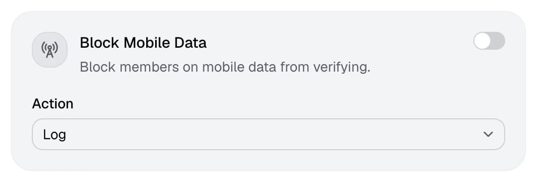 The Block Mobile Data card