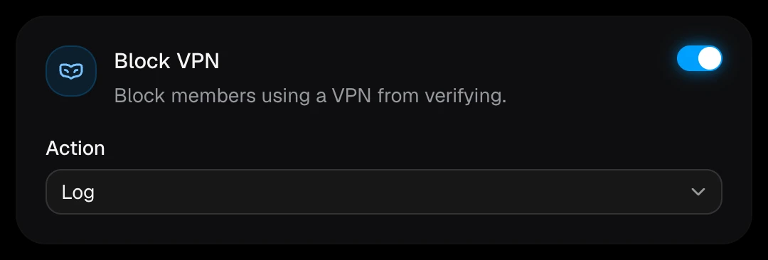 The Block VPN card