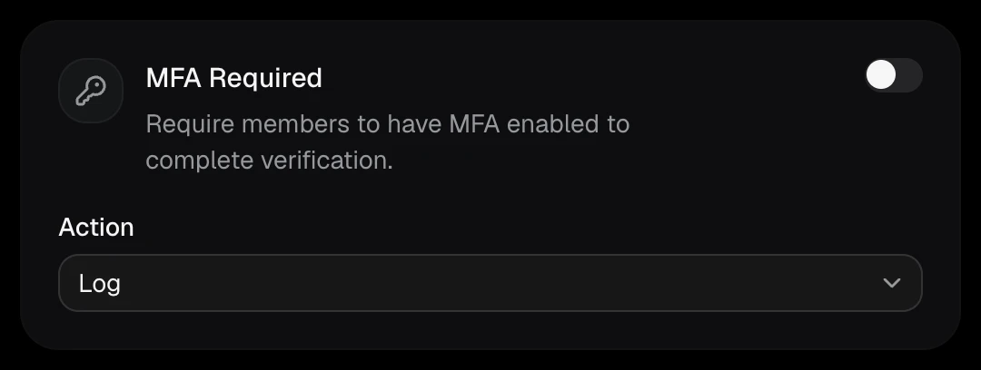 The MFA Required card