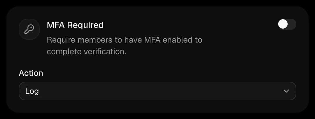 The MFA Required card