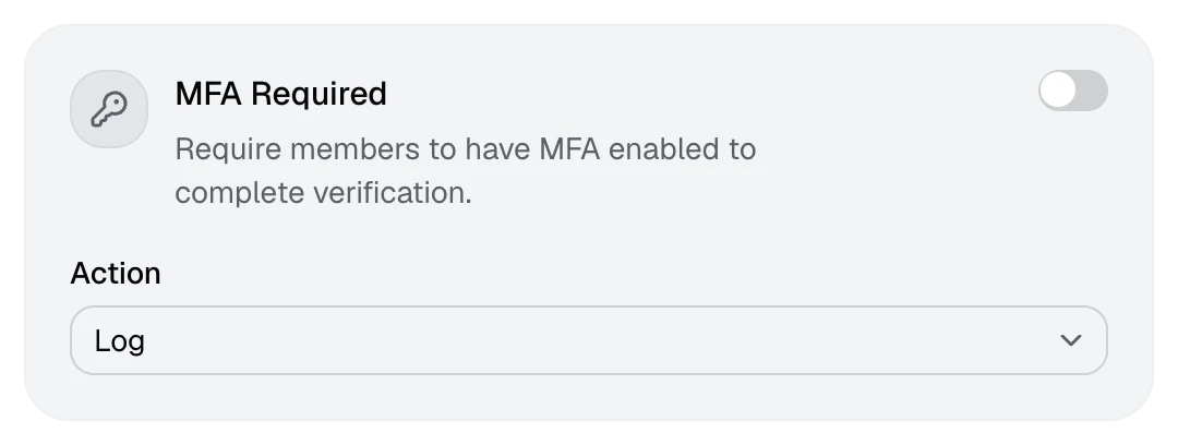 The MFA Required card