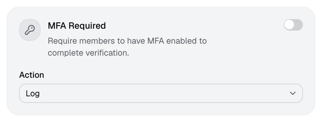 The MFA Required card