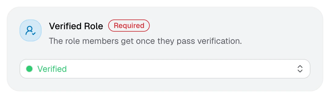 The Verified Role card on the dashboard