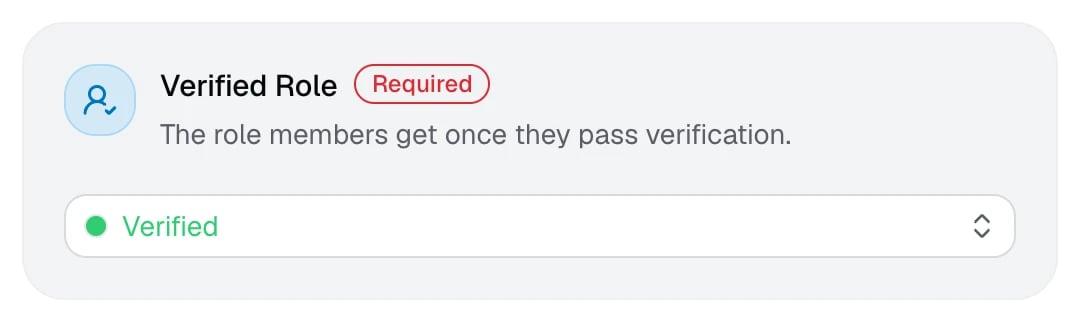 The Verified Role card on the dashboard