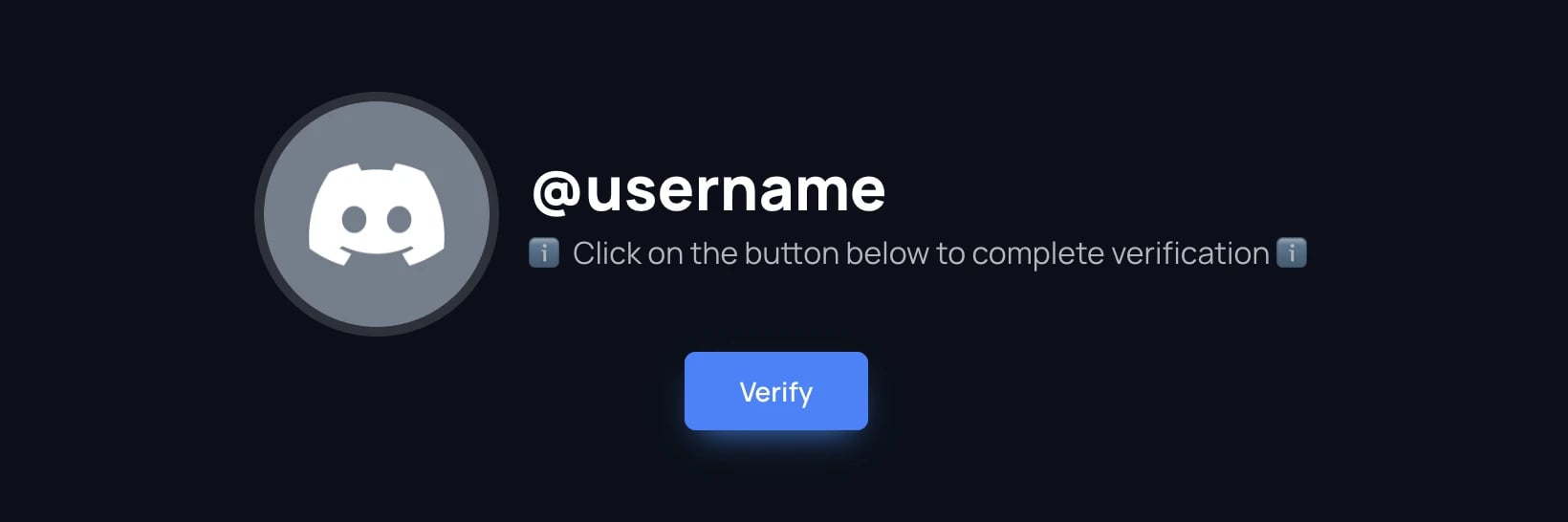 The verification page asking you to continue with Discord