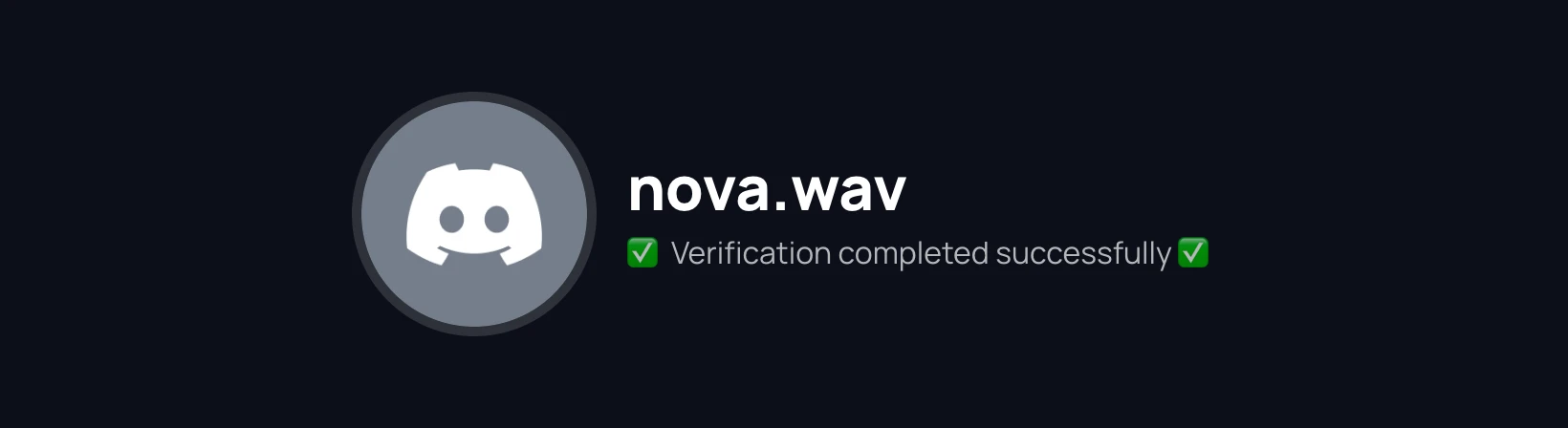 The verification page after a successful verification