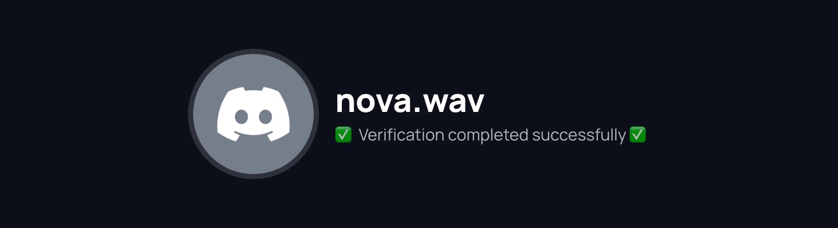 The verification page after a successful verification