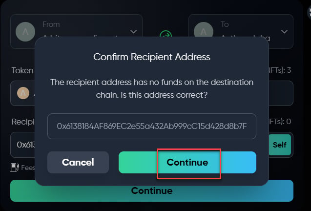 Review and confirm transfer details