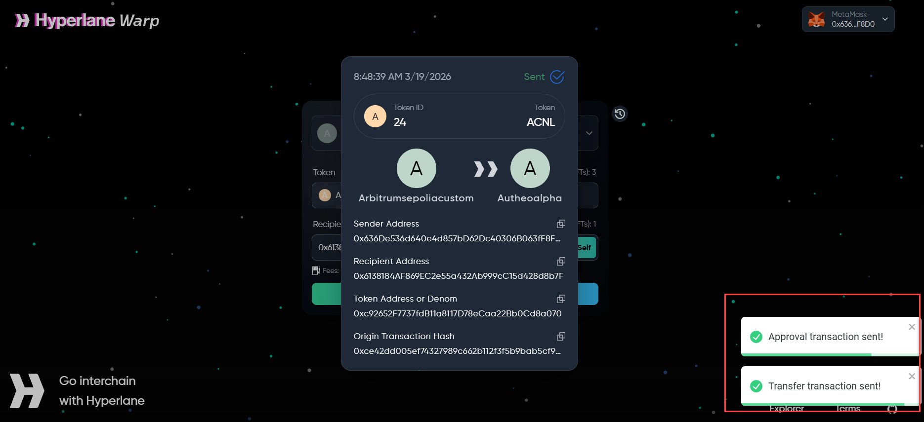 Sign transaction — step 3
