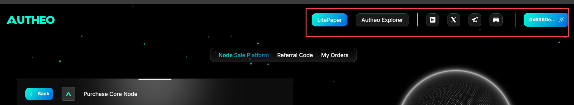 Header navigation bar