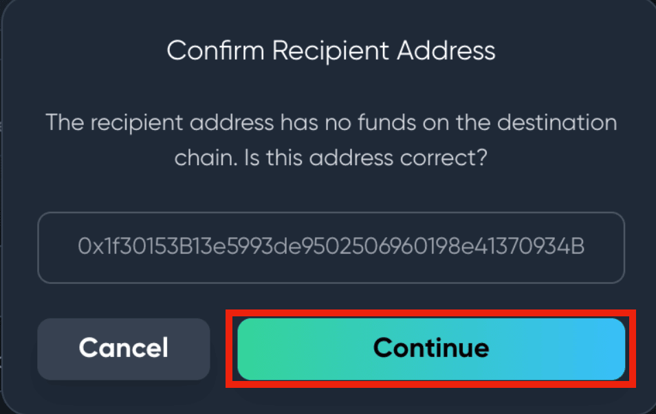 Confirming recipient address