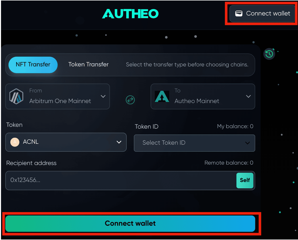 Connect Wallet button