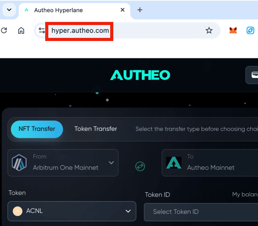 Autheo Bridge homepage