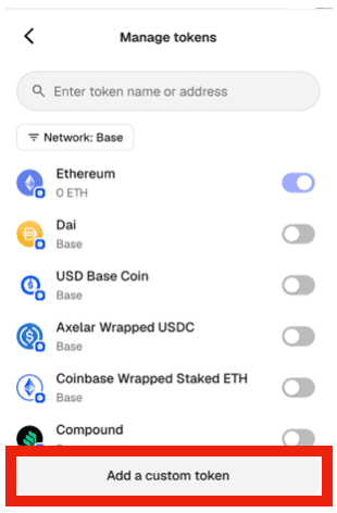 Add a custom token option