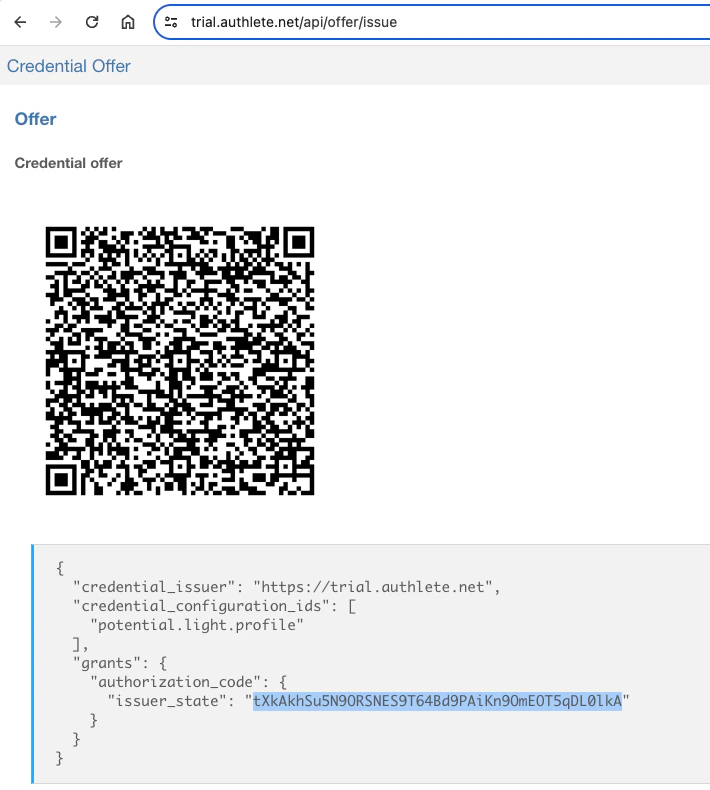 Potential Track1 Light Credential Offer Qr Code