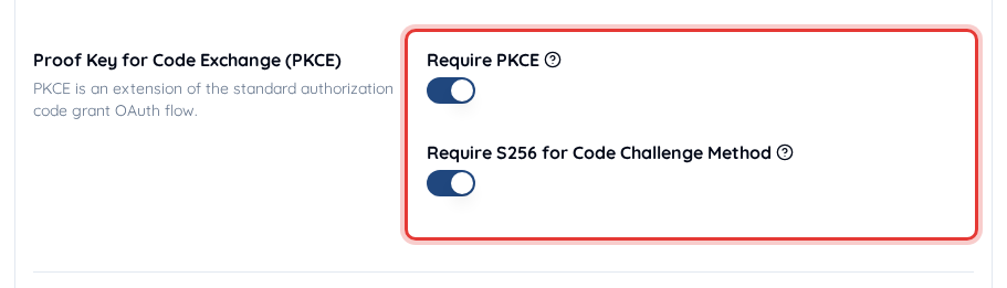 Proof Key for Code Exchange (PKCE) on the client Authorization screen