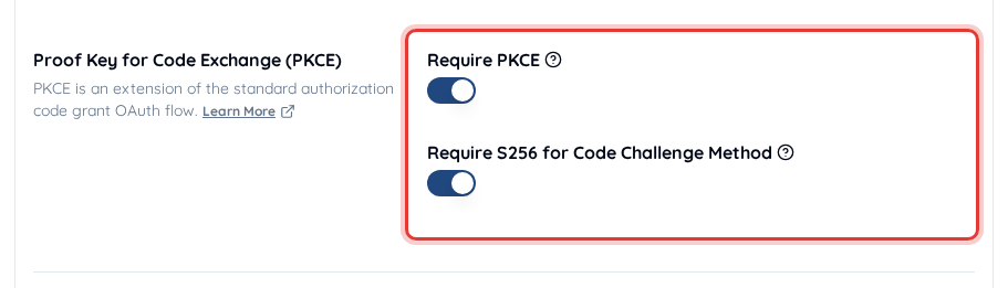Proof Key for Code Exchange (PKCE) on the service Authorization screen