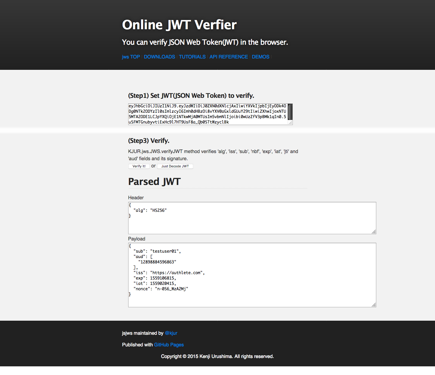 Online JWT Verifier