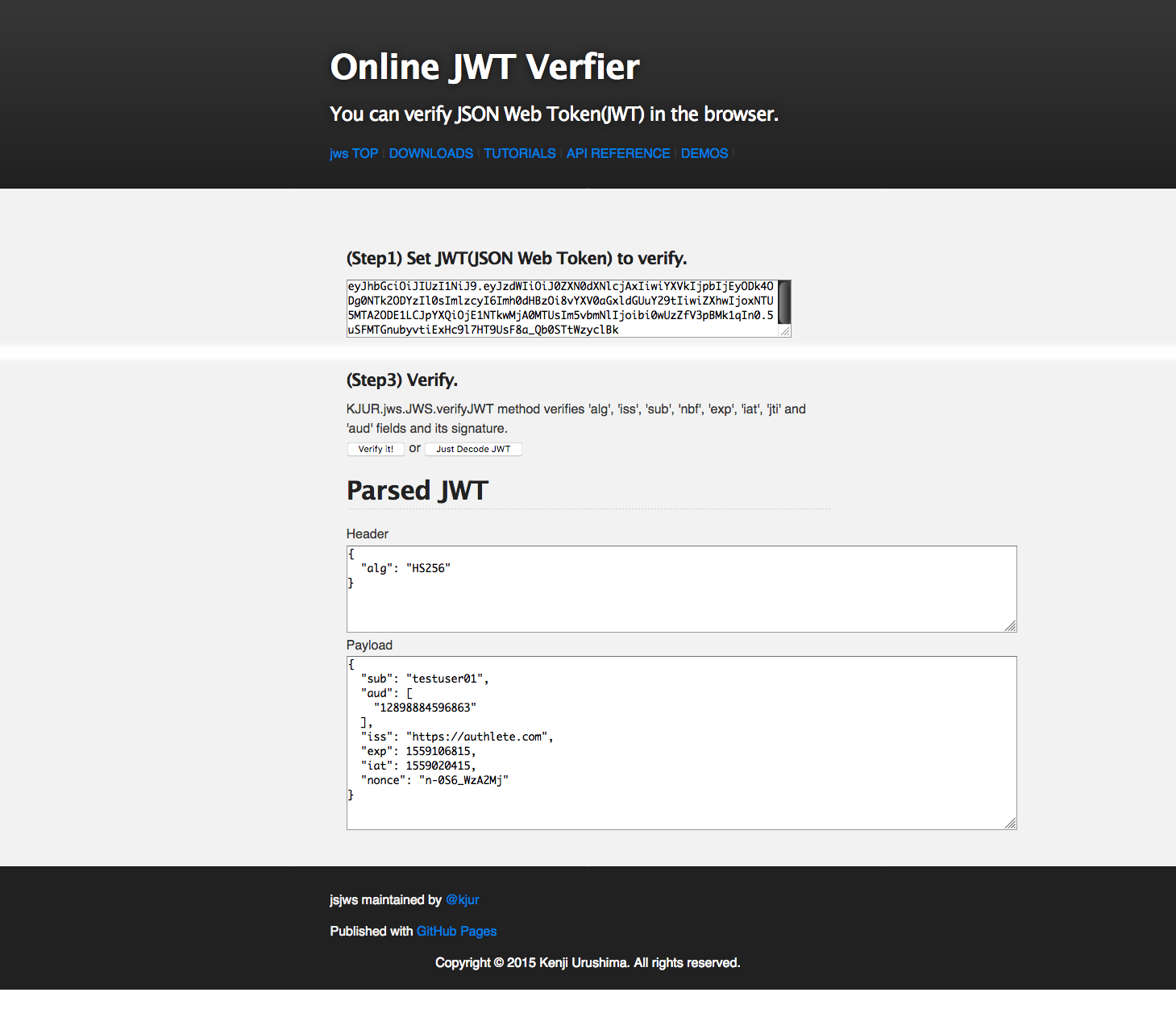 Online JWT Verifier