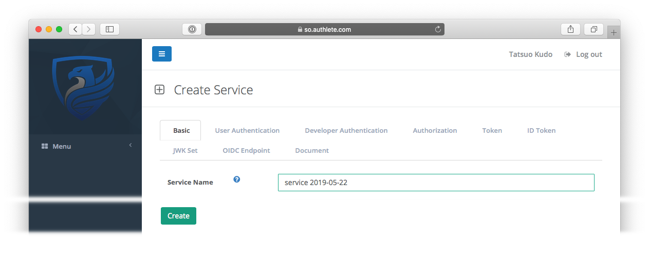 Create service form