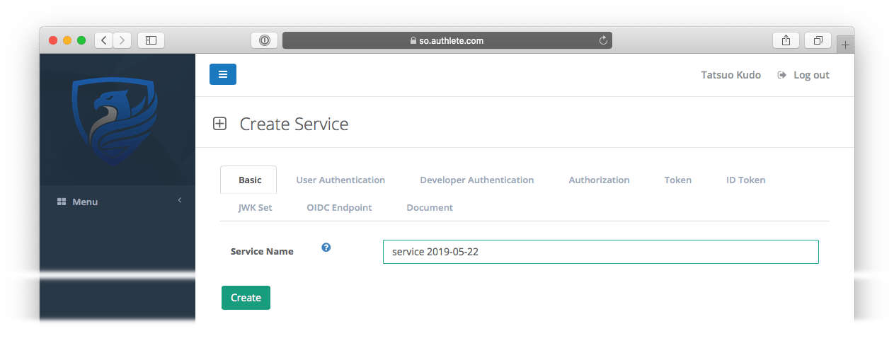 Create service form